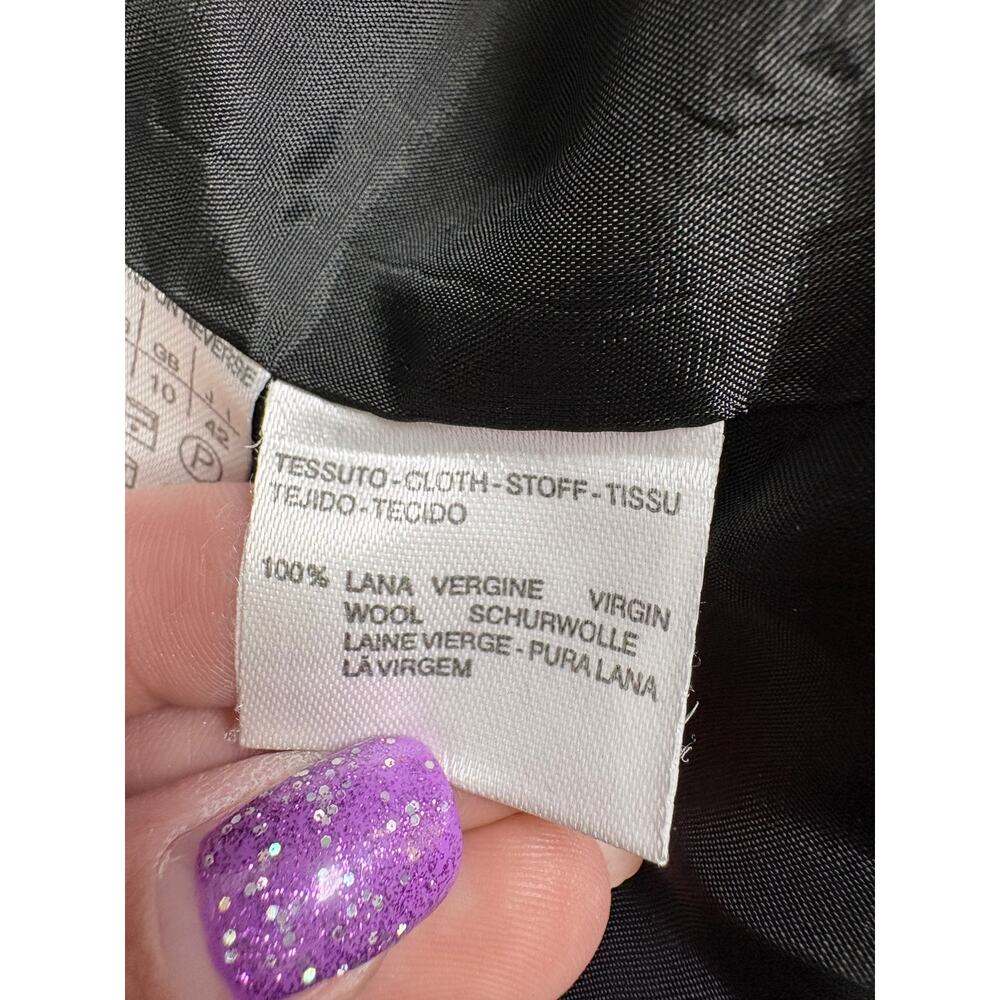 Max Mara Made In Italy Virgin Wool Longline Blazer Coat Black Quiet Luxury 8 - Picture 15 of 16